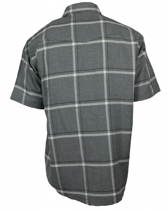 Freizeithemd Herren Flanell Hemd Kurzarm Baumwolle grau Druckknöpfe B-Ware!! S-4XL