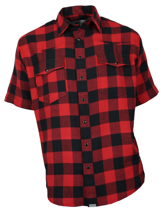 Freizeithemd Herren Flanell Hemd Kurzarm Baumwolle rot/schwarz B-Ware!! S bis 4XL