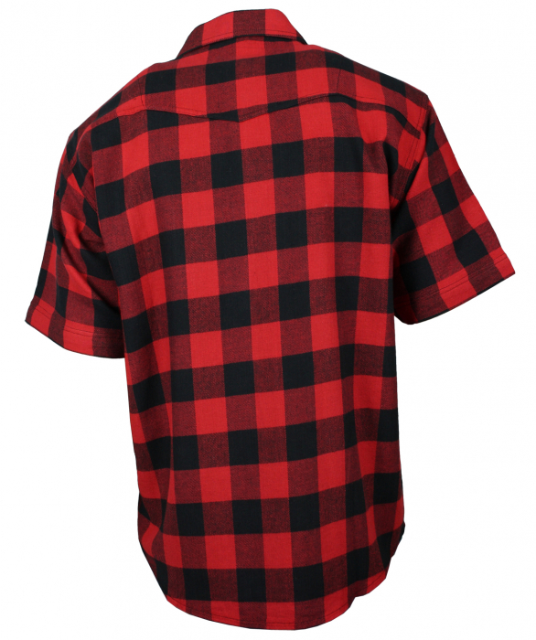 Freizeithemd Herren Flanell Hemd Kurzarm Baumwolle rot/schwarz B-Ware!! S bis 4XL