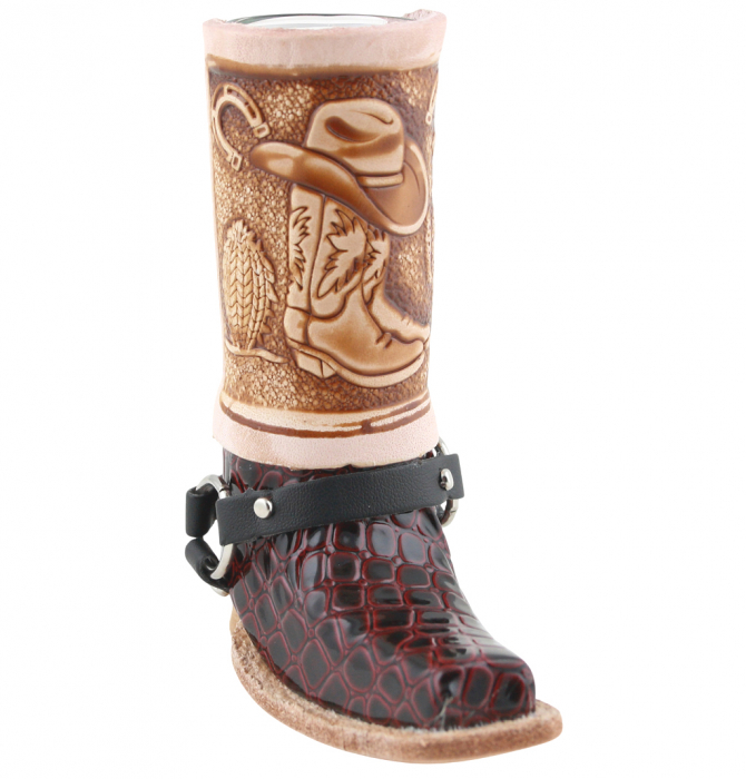 Schnapsglas im Cowboy Stiefel aus Leder – Handarbeit Mexico –Western GL14