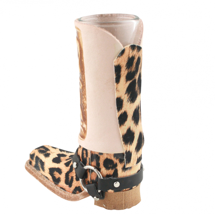 Schnapsglas im Cowboy Stiefel aus Leder – Handarbeit Mexico –Western GL17