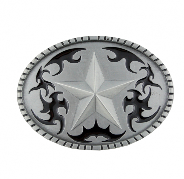 Gürtelschnalle Stern aus Zinn – Buckle für Gürtel bis 4 cm