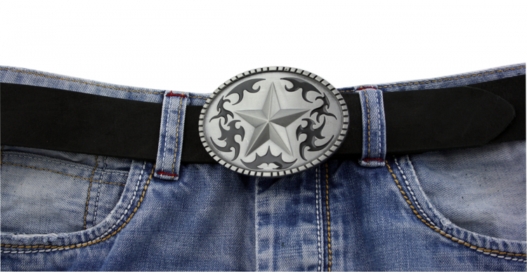 Gürtelschnalle Stern aus Zinn – Buckle für Gürtel bis 4 cm