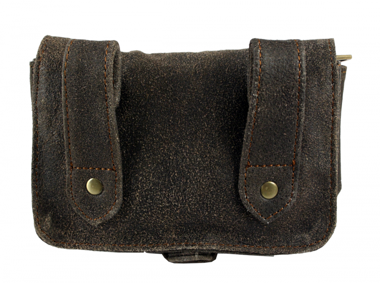 Festival Tasche Gürteltasche Hüfttasche Geldbörse WS04 Totenkopf Braun Leder Antik