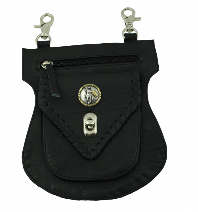Festival Tasche Gürteltasche Hüfttasche Geldbörse Leder mit Karabiner K12