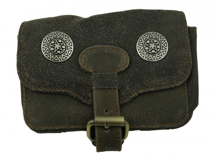WESTERN-SPEICHER Gürteltasche Hüfttasche WS18 Braun Leder Antik