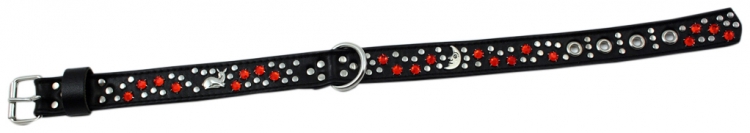Hundehalsband Leder Strass Swarovski-Elements M/H012