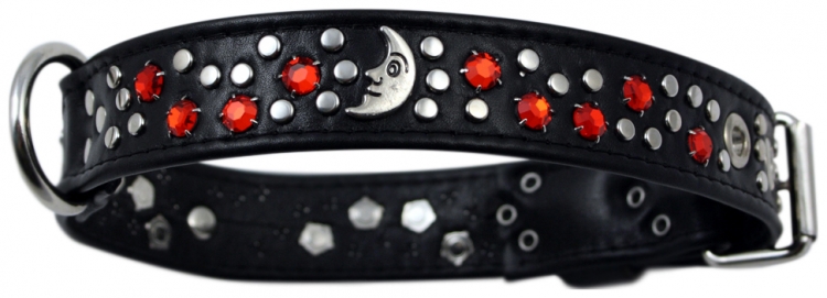 Hundehalsband Leder Strass Swarovski-Elements M/H012
