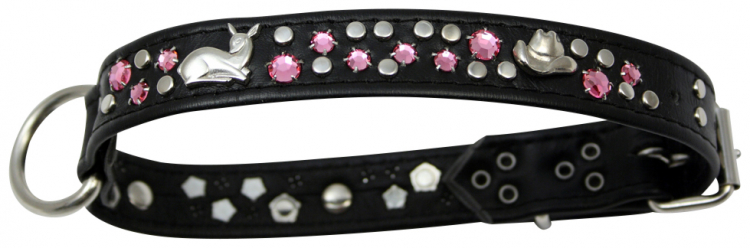 Hundehalsband Leder Strass Swarovski-Elements S/H016