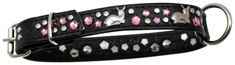 Hundehalsband Leder Strass Swarovski-Elements S/H016