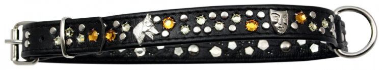 Hundehalsband Leder Strass Swarovski-Elements L/H018