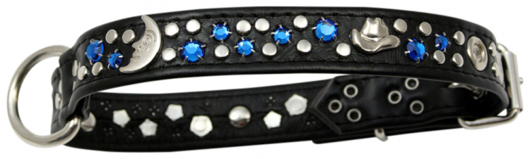 Hundehalsband Leder Strass Swarovski-Elements S/H019