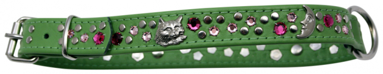 Hundehalsband Leder Strass Swarovski-Elements L/H020