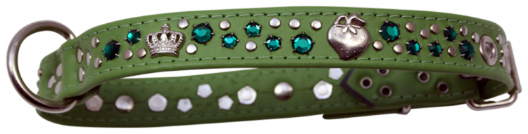 Hundehalsband Leder Strass Swarovski-Elements M/H021