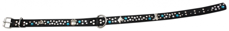 Hundehalsband Leder Strass Swarovski-Elements L/H023