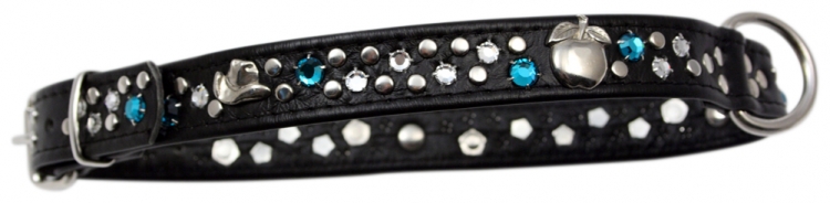 Hundehalsband Leder Strass Swarovski-Elements L/H023