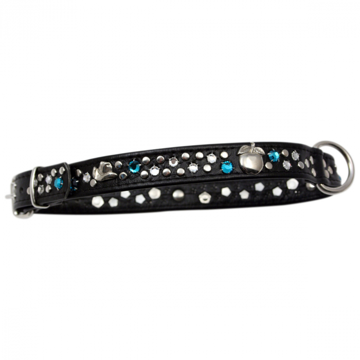 Hundehalsband Leder Strass Swarovski-Elements L/H023