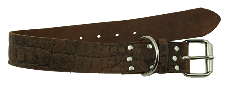Hundehalsband Leder  Braun Halsumfang 37-47cm Breite 4cm Indi09