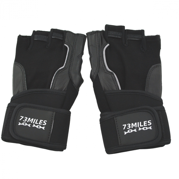 73MILES Leder Kraftsporthandschuhe Fitness Sport Bodybuilding Handschuhe Fingerlos S-XXL  G14