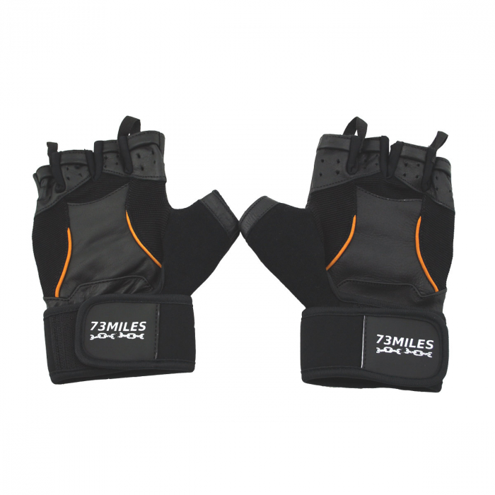 73MILES Leder Kraftsporthandschuhe Fitness Sport Bodybuilding Handschuhe Fingerlos S-XXL  G16