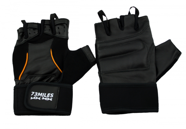 73MILES Leder Kraftsporthandschuhe Fitness Sport Bodybuilding Handschuhe Fingerlos S-XXL  G16