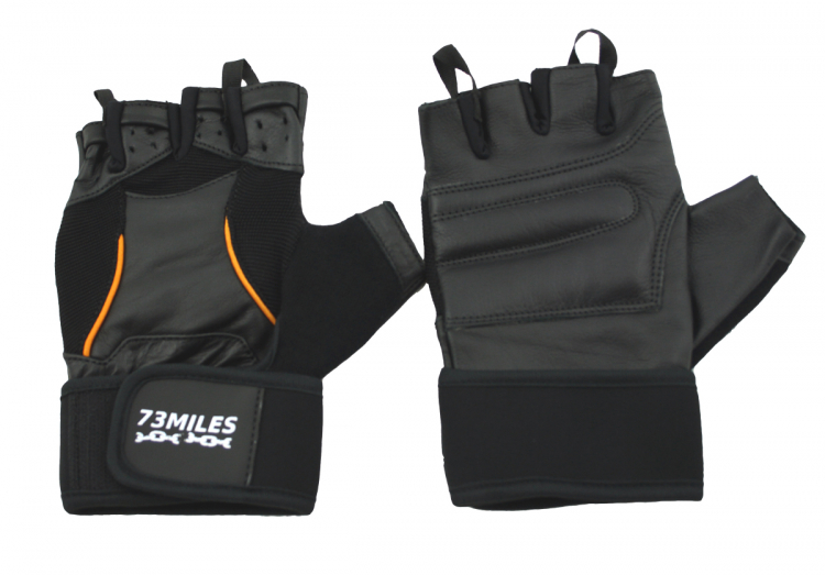 73MILES Leder Kraftsporthandschuhe Fitness Sport Bodybuilding Handschuhe Fingerlos S-XXL  G16