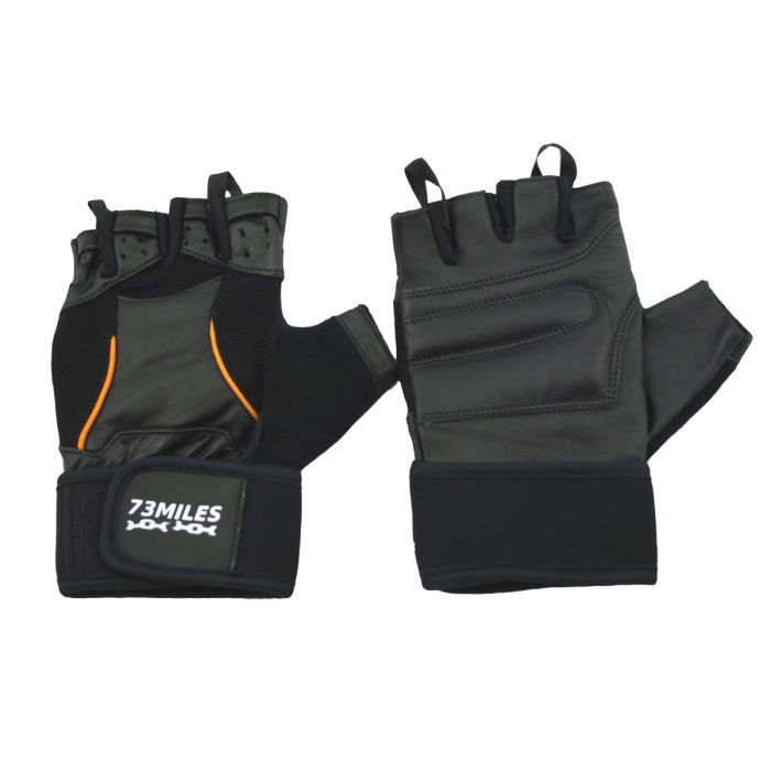 73MILES Leder Kraftsporthandschuhe Fitness Sport Bodybuilding Handschuhe Fingerlos S-XXL  G16