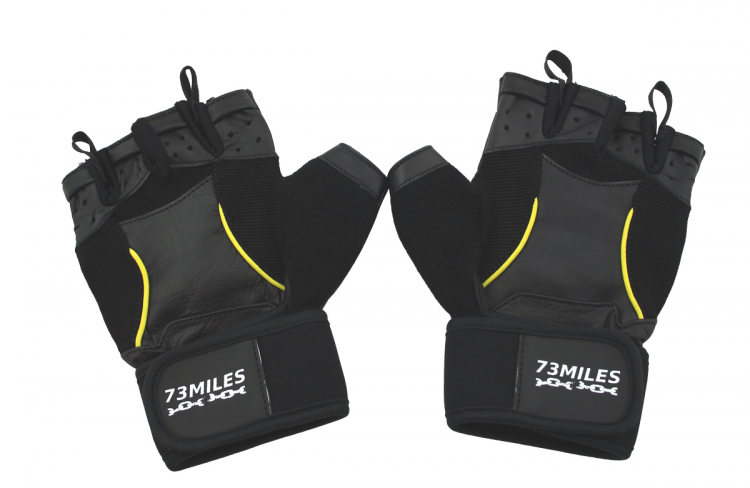 73MILES Leder Kraftsporthandschuhe Fitness Sport Bodybuilding Handschuhe Fingerlos S-XXL  G17