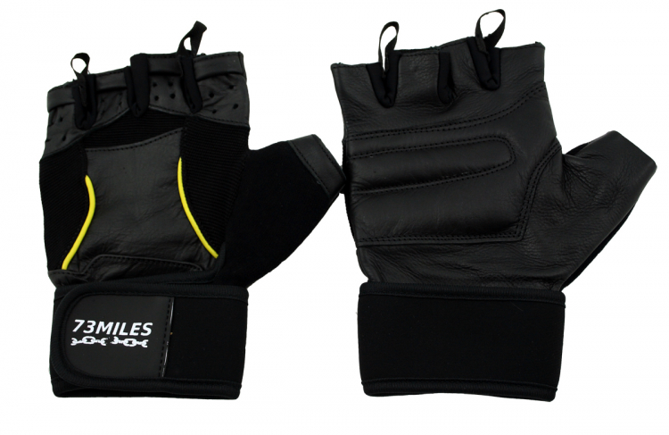 73MILES Leder Kraftsporthandschuhe Fitness Sport Bodybuilding Handschuhe Fingerlos S-XXL  G17
