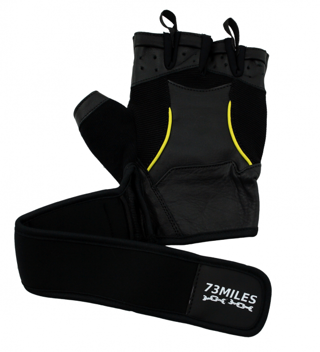 73MILES Leder Kraftsporthandschuhe Fitness Sport Bodybuilding Handschuhe Fingerlos S-XXL  G17