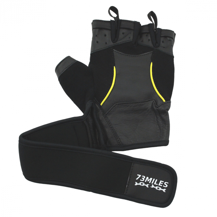 73MILES Leder Kraftsporthandschuhe Fitness Sport Bodybuilding Handschuhe Fingerlos S-XXL  G17