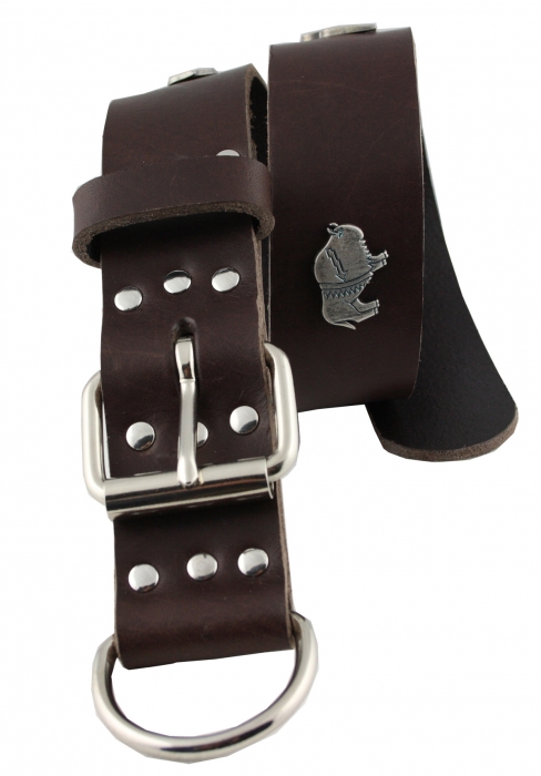 Hundehalsband Leder Indi Braun  Größe 57 - 63cm Breite 4cm