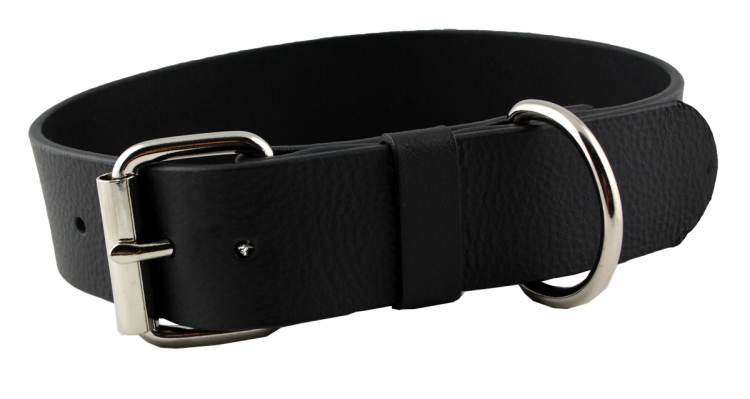 Hundehalsband Leder Schwarz Größe 56 - 62cm Breite 4cm