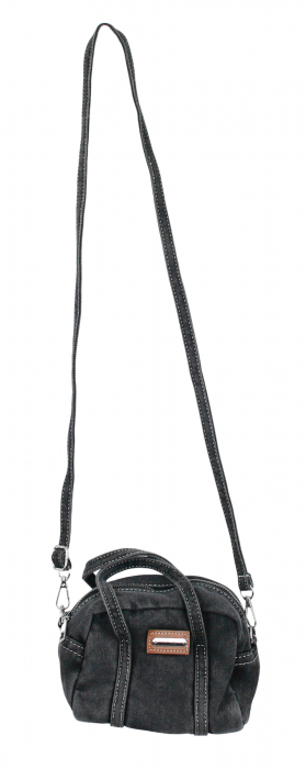 Kleine Damen Jeans Handtasche Denim Schultertasche Crossbody Tasche schwarz JT10
