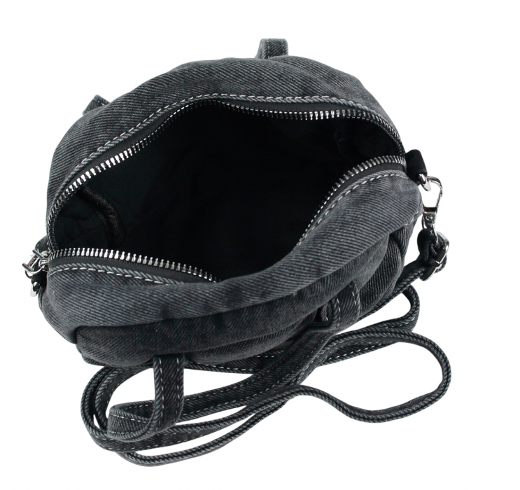 Kleine Damen Jeans Handtasche Denim Schultertasche Crossbody Tasche schwarz JT10