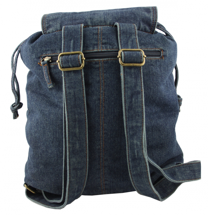 Jeans Rucksack Dunkelblau mit Swarovski-Elements Strass 04