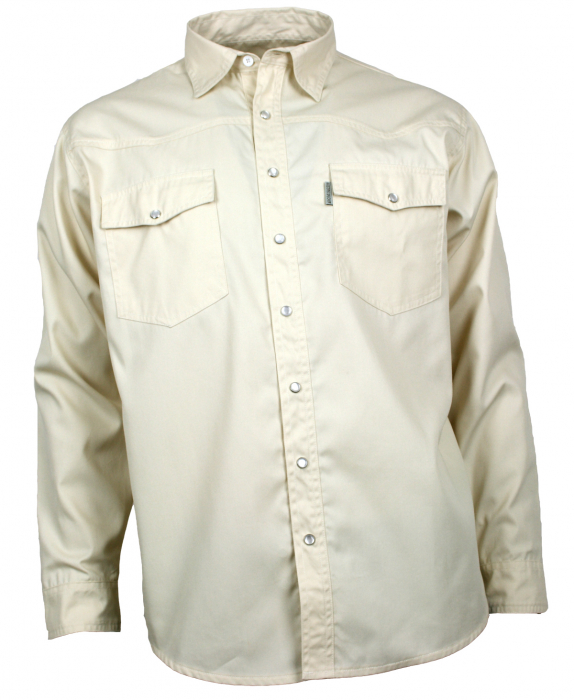 WESTERN-SPEICHER Freizeit Jeans Hemd Herren Baumwolle beige Druckknöpfe S-4XL