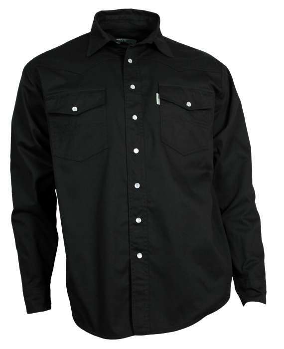 WESTERN-SPEICHER Freizeit Jeans Hemd Herren Baumwolle schwarz Druckknöpfe S-4XL