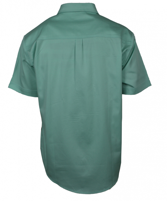 Jeanshemd Kurzarm mit Perlmuttknöpfen Baumwolle Grün B-WARE Größe S - 4XL