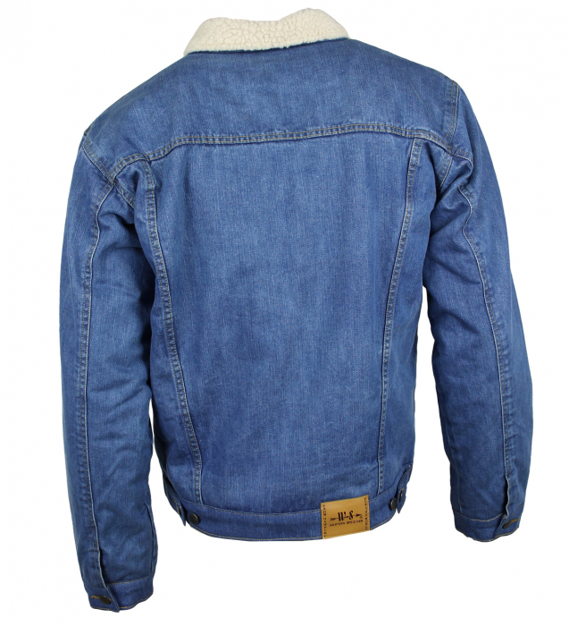 WESTERN-SPEICHER Winter Jeansjacke gefüttert Denim Herren Jacke Blau mit Teddyfutter S - 4XL