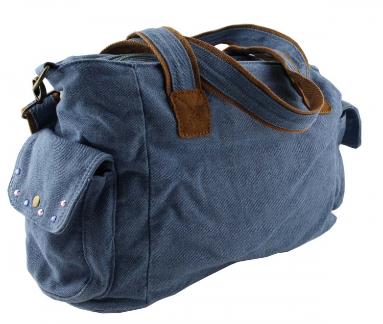 Jeanstasche Schultertasche Blau mit Swarovski-Elements Strass C17