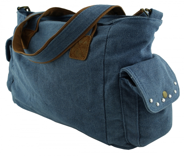 Jeanstasche Schultertasche Blau mit Swarovski-Elements Strass C15