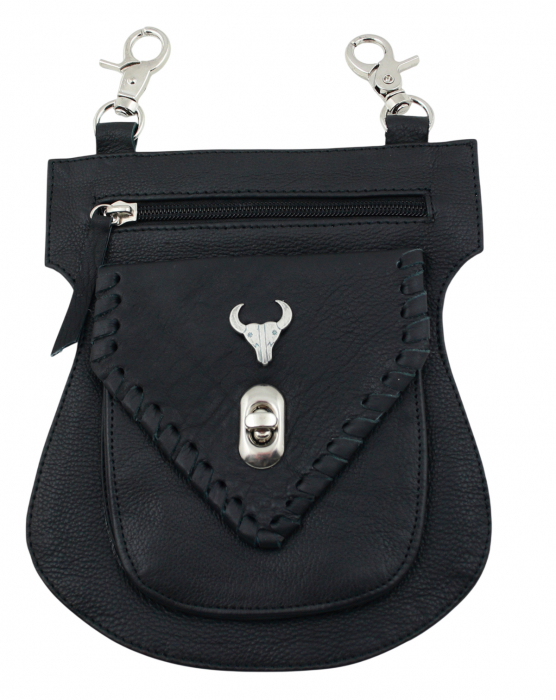 Festival Tasche Gürteltasche Hüfttasche Geldbörse Leder mit Karabiner K37