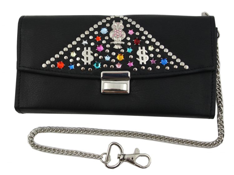 WESTERN-SPEICHER Kellnerbörse Portemonnaie Leder Strass  Swarovski Elements Lea 134
