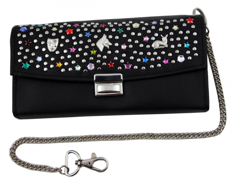 WESTERN-SPEICHER Kellnerbörse Portemonnaie Leder Strass  Swarovski Elements Lea 138