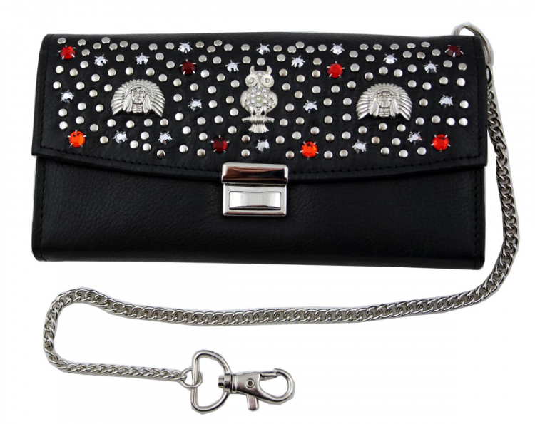 WESTERN-SPEICHER Kellnerbörse Portemonnaie Leder Strass  Swarovski Elements Lea 146