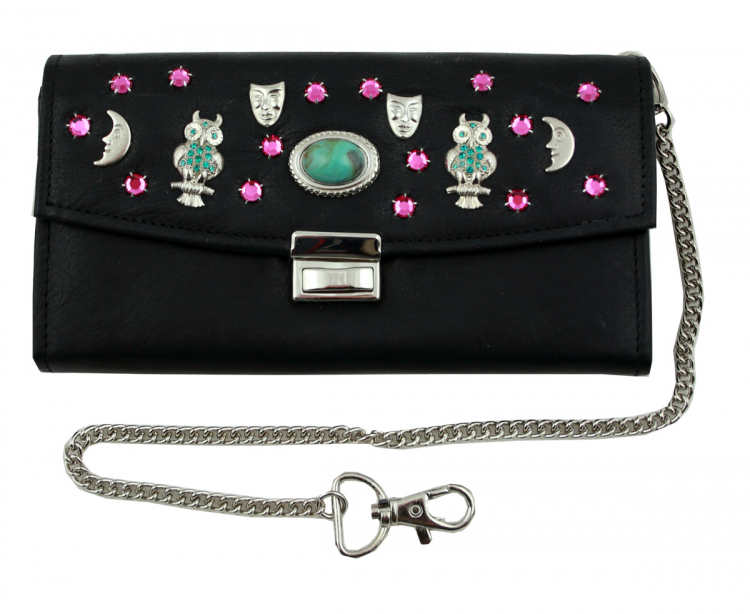 WESTERN-SPEICHER Kellnerbörse Portemonnaie Leder Strass  Swarovski Elements Lea 158