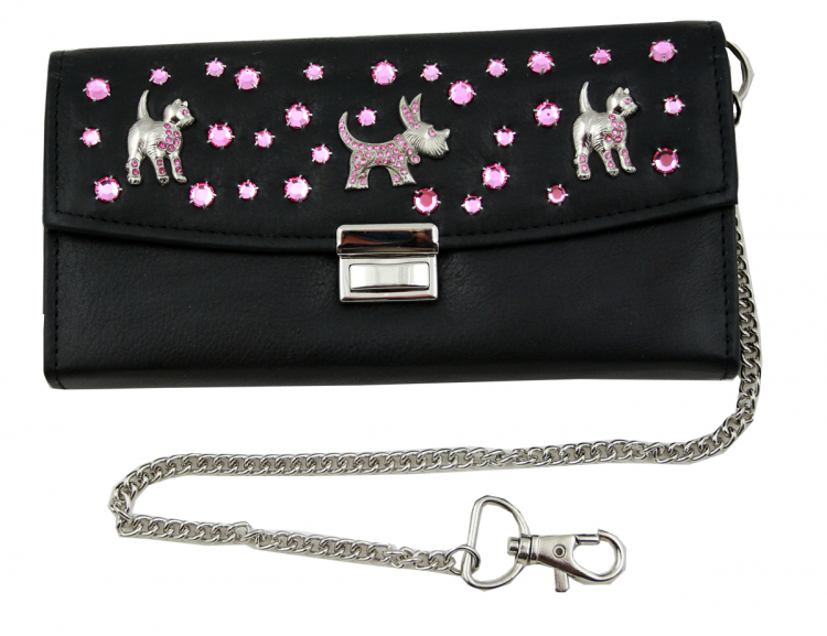 WESTERN-SPEICHER Kellnerbörse Portemonnaie Leder Strass  Swarovski Elements Lea 159