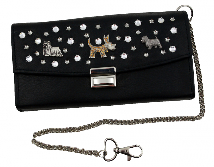 WESTERN-SPEICHER Kellnerbörse Portemonnaie Leder Strass  Swarovski Elements Lea 171