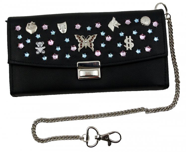 WESTERN-SPEICHER Kellnerbörse Portemonnaie Leder Strass  Swarovski Elements Lea 172